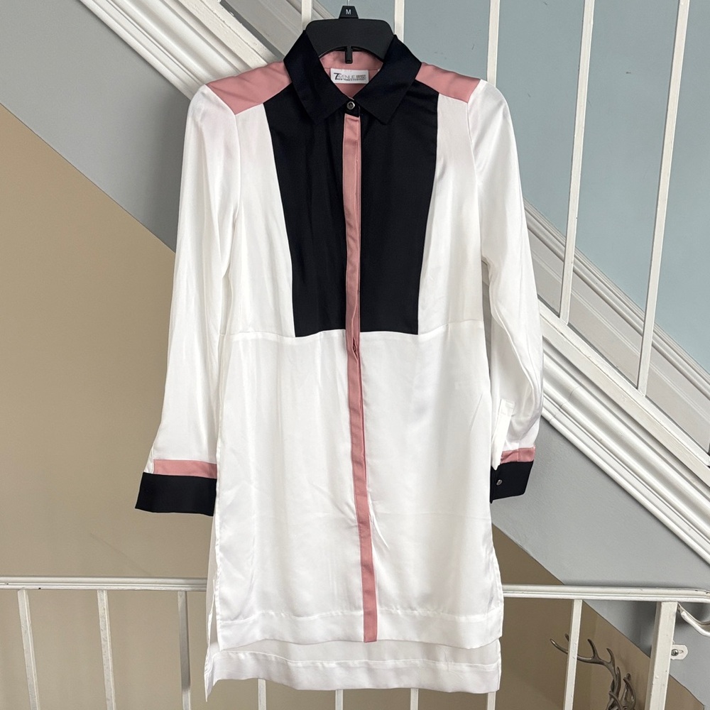 New York & Company Black, Pink, and White Dress